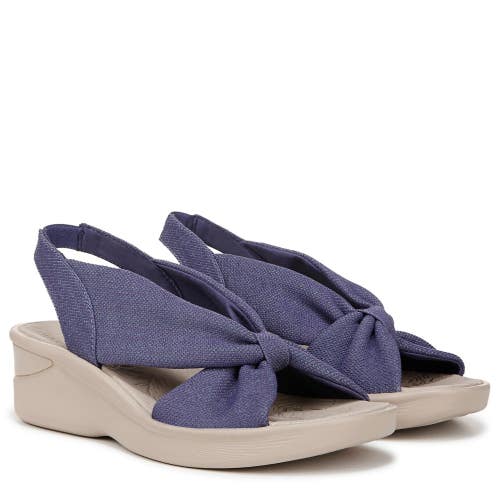 Lifestride Serenade Sandals Women's US 7 W Skipper Blue Slingback Wedge HTAT1802