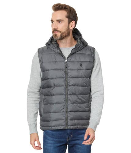 U.S. Polo Assn. Channel Puffer Vest Men's Castle Rock Hooded Full Zip FROG750