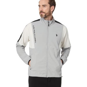 U.S. Polo Assn. Jacket Men's Gray Woven Long Sleeve Full Zip Mock Neck FROG740