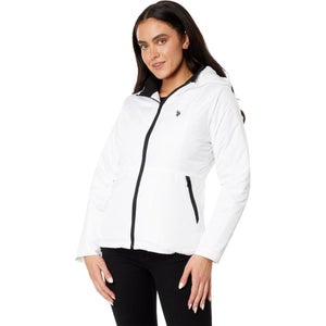 U.S. Polo Assn. Ski Jacket Women's XL White Insulated Hooded Full Zip FROG722