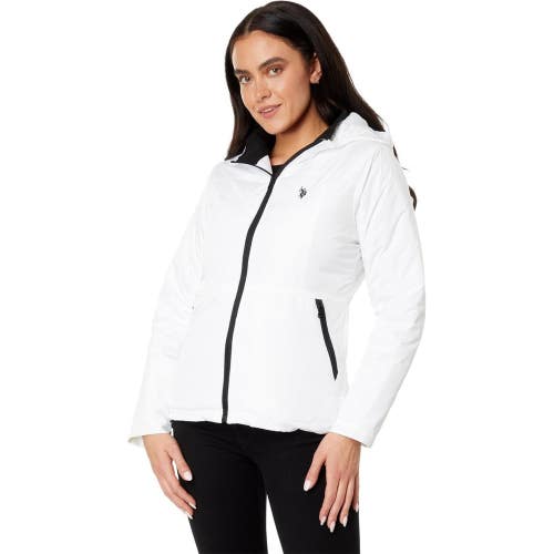 U.S. Polo Assn. Ski Jacket Women's XL White Insulated Hooded Full Zip FROG722