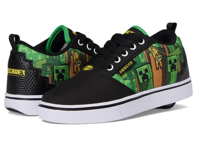 Heelys x Minecraft Pro 20 Sneaker Kids US 4 M Black Lace Up Skate Shoes ZOGG3660