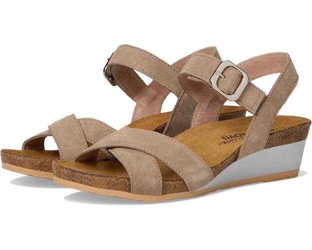 Naot Throne 104121-EE1 Sandals Women's US 6 M Almond Suede Wedge Heel ZOGG3679