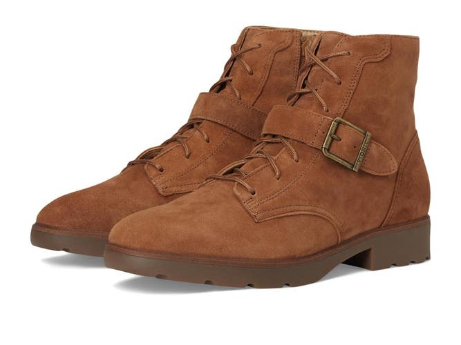 Vionic Catina J6452L3200 Boots Women's 10 W Tan Suede Round Toe Ankle ZOGG3715