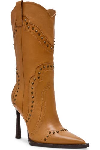 Steve Madden Kylar Women's US 6 M Cognac Leather Snip Toe Western Boots ZOGG3716