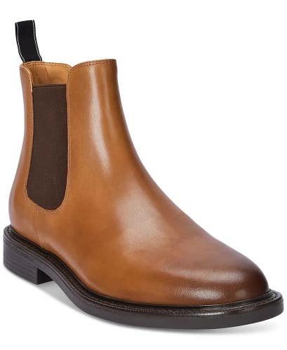 Polo Ralph Lauren Asher Boot Mens 7 D Tan Leather Pull On Ankle Chelsea ZOGG3692
