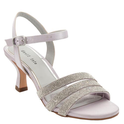 David Tate Trio Sandals Women's 7 M Silver Satin Embellished Spool Heel ZOGG3789