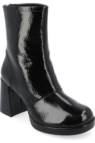 Journee Collection Aylani Boots Women's Black Faux Leather Ankle Bootie ZOGG3717