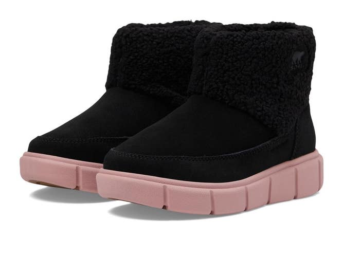 Sorel Explorer III 2088541010 Kids US 7 M Black Suede Ankle Boots ZOGG3776