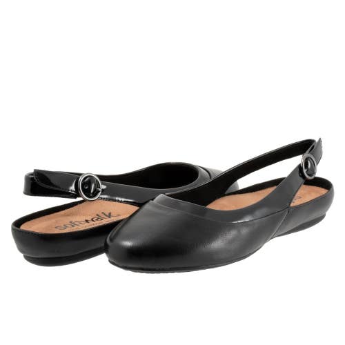 Softwalk Sheffield Flats Women's US 8.5 N Black Arch Support Slingback ZOGG3786