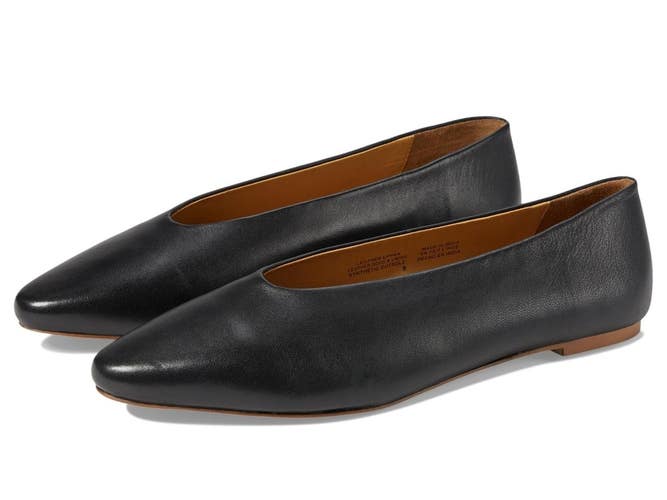 Seychelles American Dreams Ballet Flat Womens 7 M Black Leather Slip On ZOGG3655