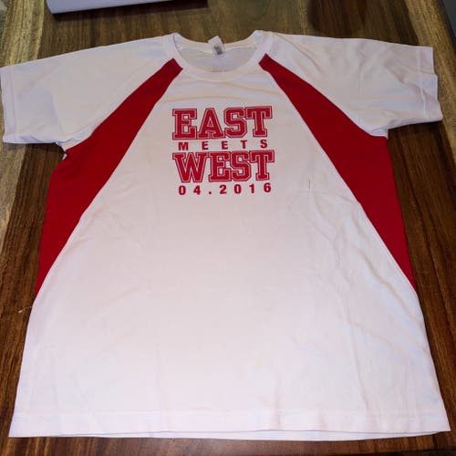 Bergen catholic east vs west lacrosse shooting shirt White Large Men's Shirt (Used)