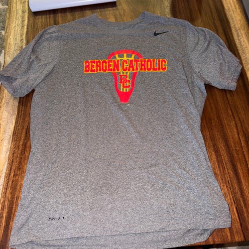 Bergen catholic lacrosse shirt Gray Large Men's Nike Shirt (Used)