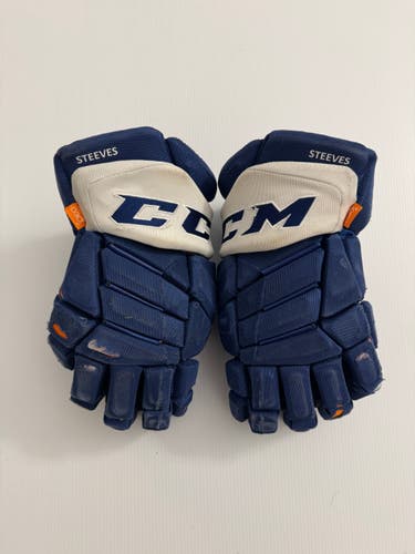 Used 14" CCM HGPJSPP Pro Stock Hockey Gloves - Royal/White