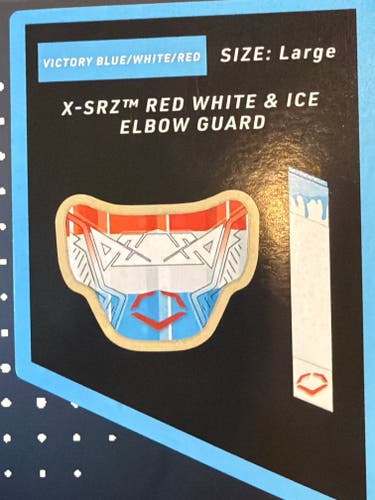 X-SRZ RED WHITE & ICE ELBOW GAURD. SIZE LARGE