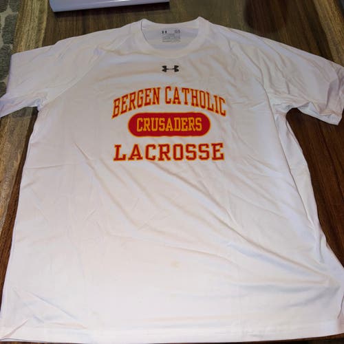 Bergen catholic lacrosse White Large Men's Under Armour Shirt (Used)