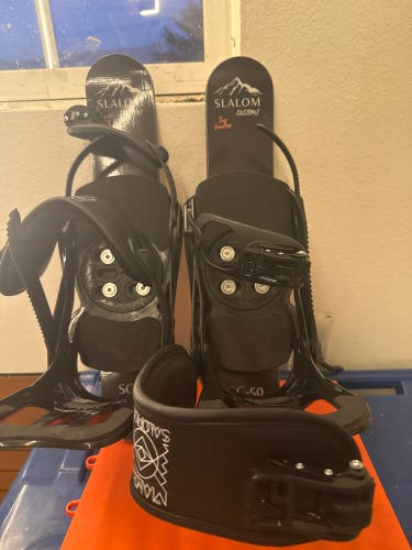 Slalom Customs Foot Skis - Snowboard Bindings (With Extra Set of Skis!)