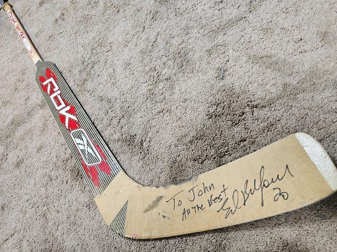 ED BELFOUR 06'07 Signed "Last Season" Florida Panthers NHL Game Used Stick