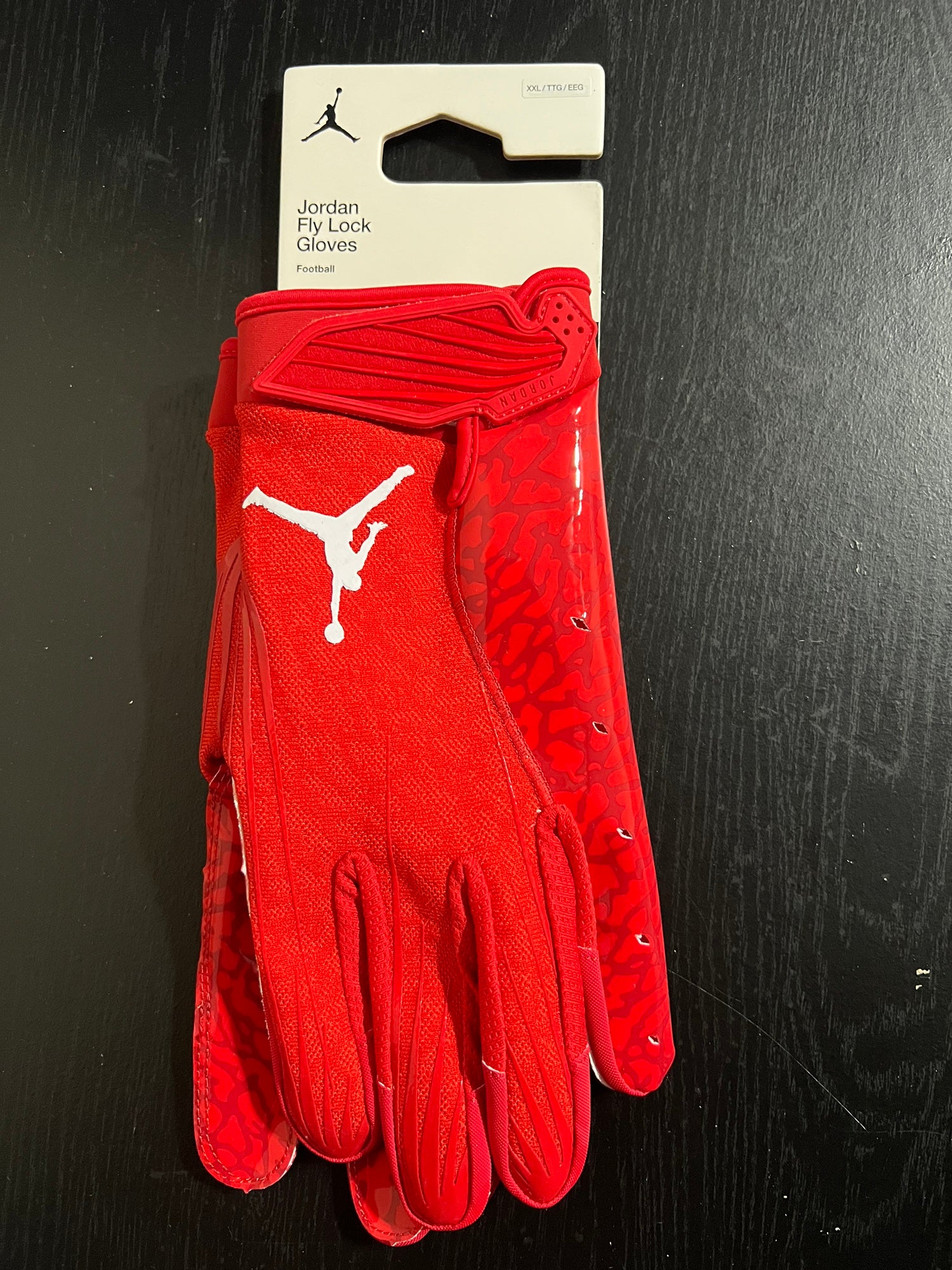 Nike Jordan Fly Lock Receiver Football Gloves, Mens Large Red New