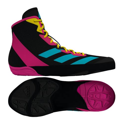 Adidas Adizero Black/Cyan/Pink Wrestling Shoes NEW