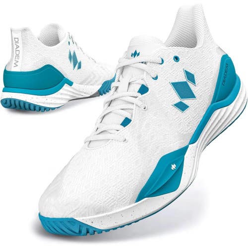 Diadem Women's Court Burst Hard Court Shoe - White/Blue/Grey / 5.0