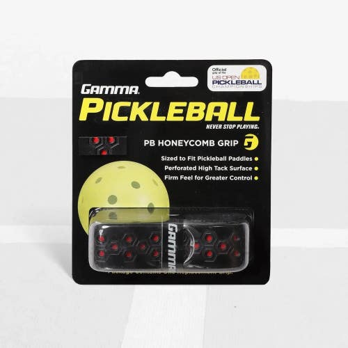 Gamma Pickleball Honeycomb Grip - Black with Red