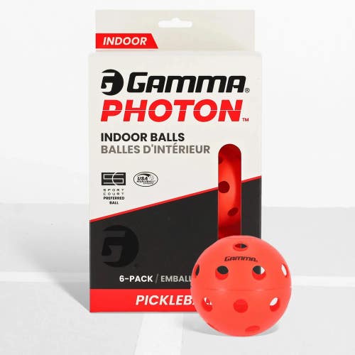 Gamma Photon Indoor Pickleball - Red / 6-Pack