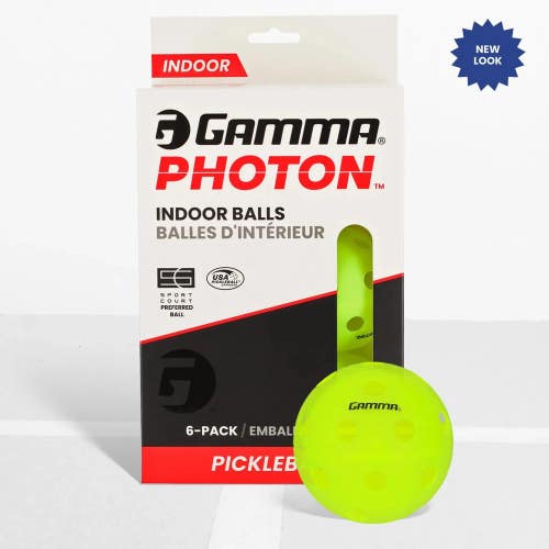 Gamma Photon Indoor Pickleball - Green / 6-Pack