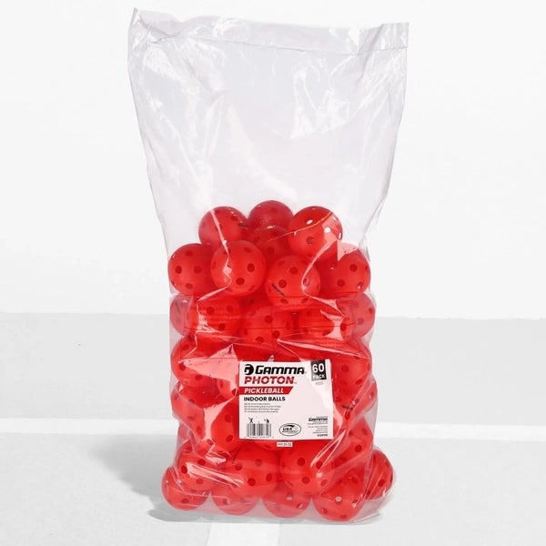 Gamma Photon Indoor Pickleball - Red / 60-Pack