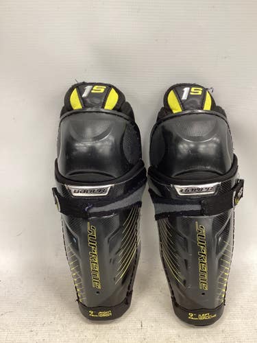 Used Bauer SUPREME 1S Junior Shin Guards Black 9" 11851-S000051752