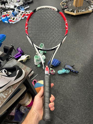 Used Wilson K SIX.ONE TEAM Adult Tennis Racquet Red 4 3/8" 11337-S000496540
