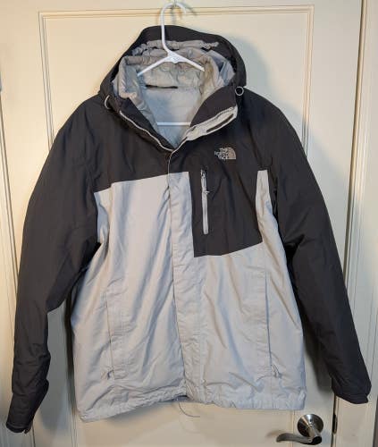 The North Face HyVent Tri-Climate Ski Jacket Mens Size L Gray 3-in-1 Winter Coat