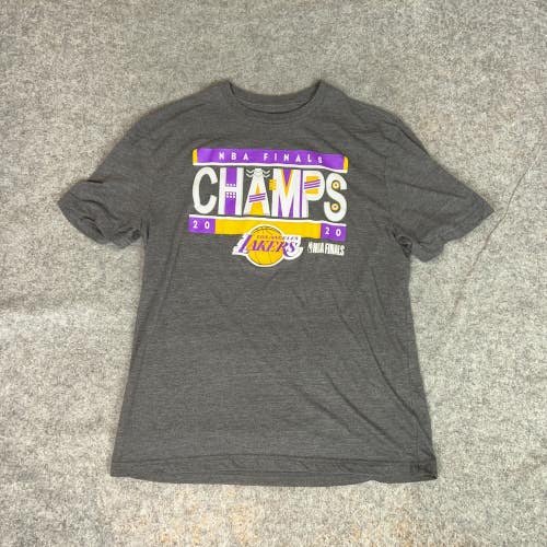Los Angeles Lakers Mens Shirt Large Gray Tee T 2020 Champions Finals Basketball