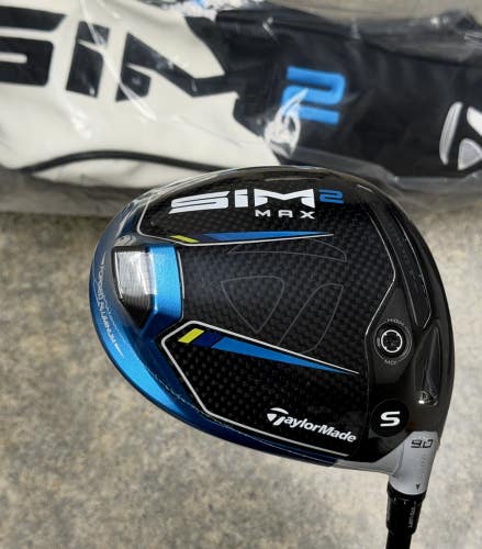 TaylorMade SIM2 MAX Driver 9* Stiff Flex Mitsubishi REAX Blue 50 w/ Cover NEW