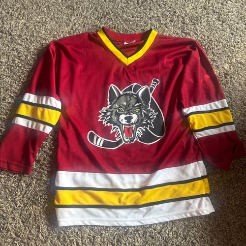 Red 2010s Chicago wolves youth large Jersey (New)