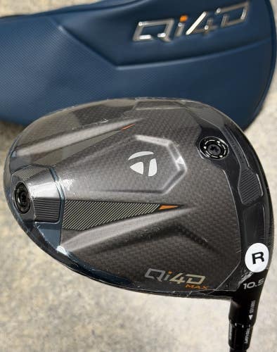 TaylorMade Qi4D MAX Driver 10.5* Regular R-Flex REAX 50 Blue w/ Cover RH MINT!