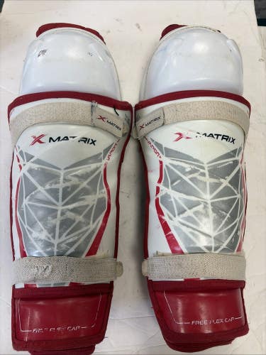 Senior Size 14 Inch Bauer X Matrix Ice Hockey Shin Pads
