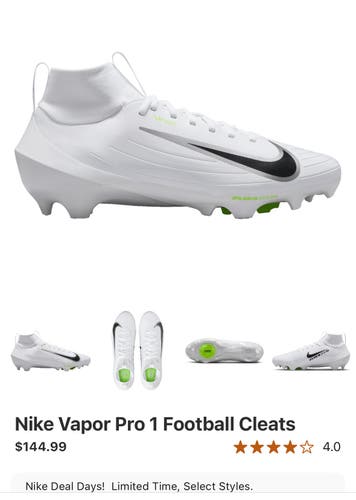 Men's Size M 7.5 (W 8.5) Nike Low Top Molded Cleats (New)