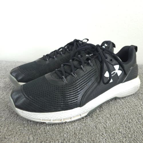 Under Armour Charged Commit TR 3 Mens Size 12 Shoes Black White Cross Trainers