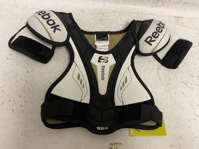 Used Reebok SCR10 Youth Shoulder Pads Black And White LG 11855-S000209538