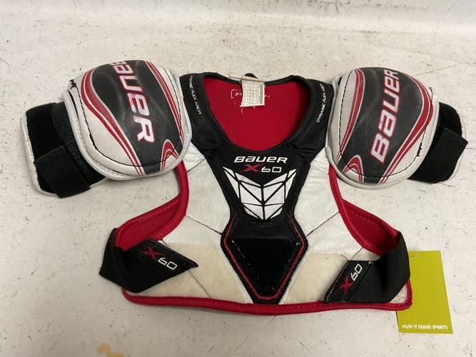 Used Bauer X60 Junior Shoulder Pads White/Black/Red MD 11855-S000209525