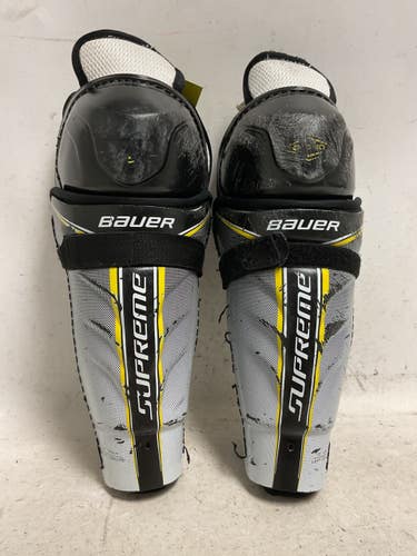 Used Bauer SUPREME ONE 40 Junior Shin Guards White/Black/Yellow 10" 11855-S000209522