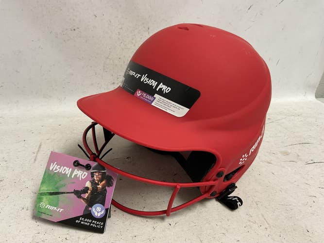 Used RIP-IT VISION PRO Batting Helmet w/Mask Red S/M 11855-S000209456
