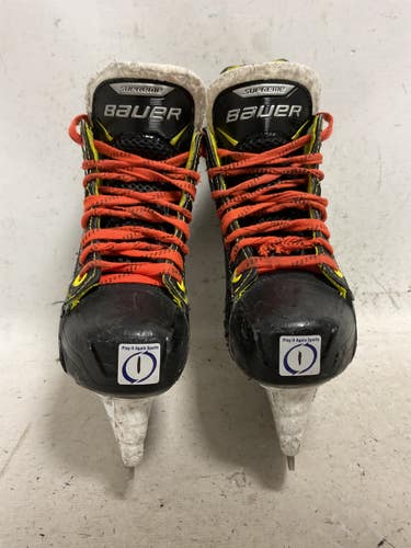 Used Bauer SUPREME S35 Junior Hockey Skate Black And Yellow Junior 01 11855-S000209452