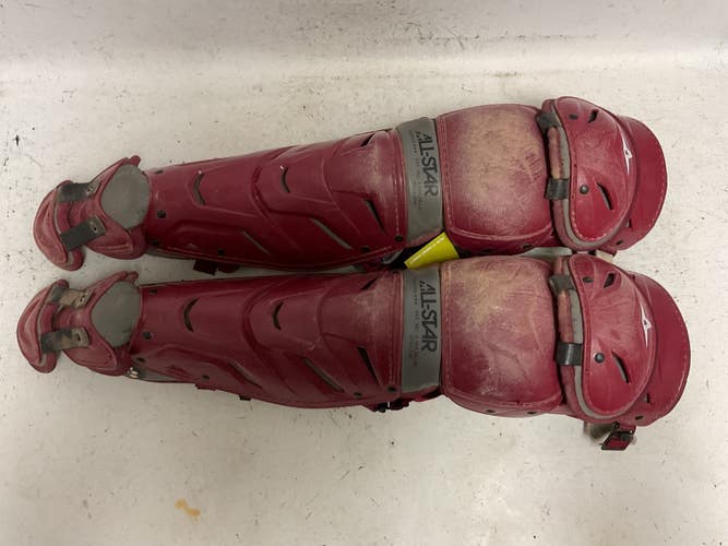 Used All-Star LG40SPRO Catchers Leg Guards Maroon Adult 11855-S000209438