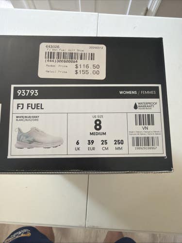 Footjoy Fuel Womens Golf Shoes White/Blue/Gray Size 8 NEW IN BOX