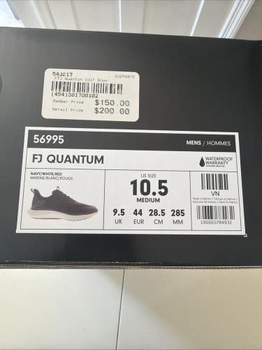 FootJoy Quantum Mens Golf Shoes Navy/White/Red Size 10.5 NEW IN BOX