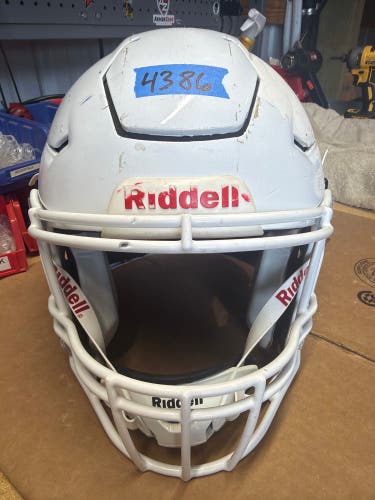 USED RIDDELL FLEX ADULT HELMET - LARGE - WHITE METALLIC