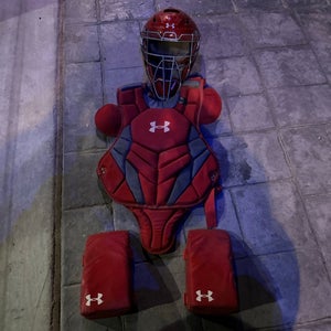 Red Under Armour Pro series Catcher's Set (Used)