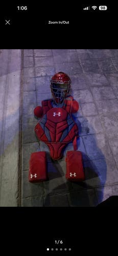 Red Under Armour Pro series Catcher's Set (Used)